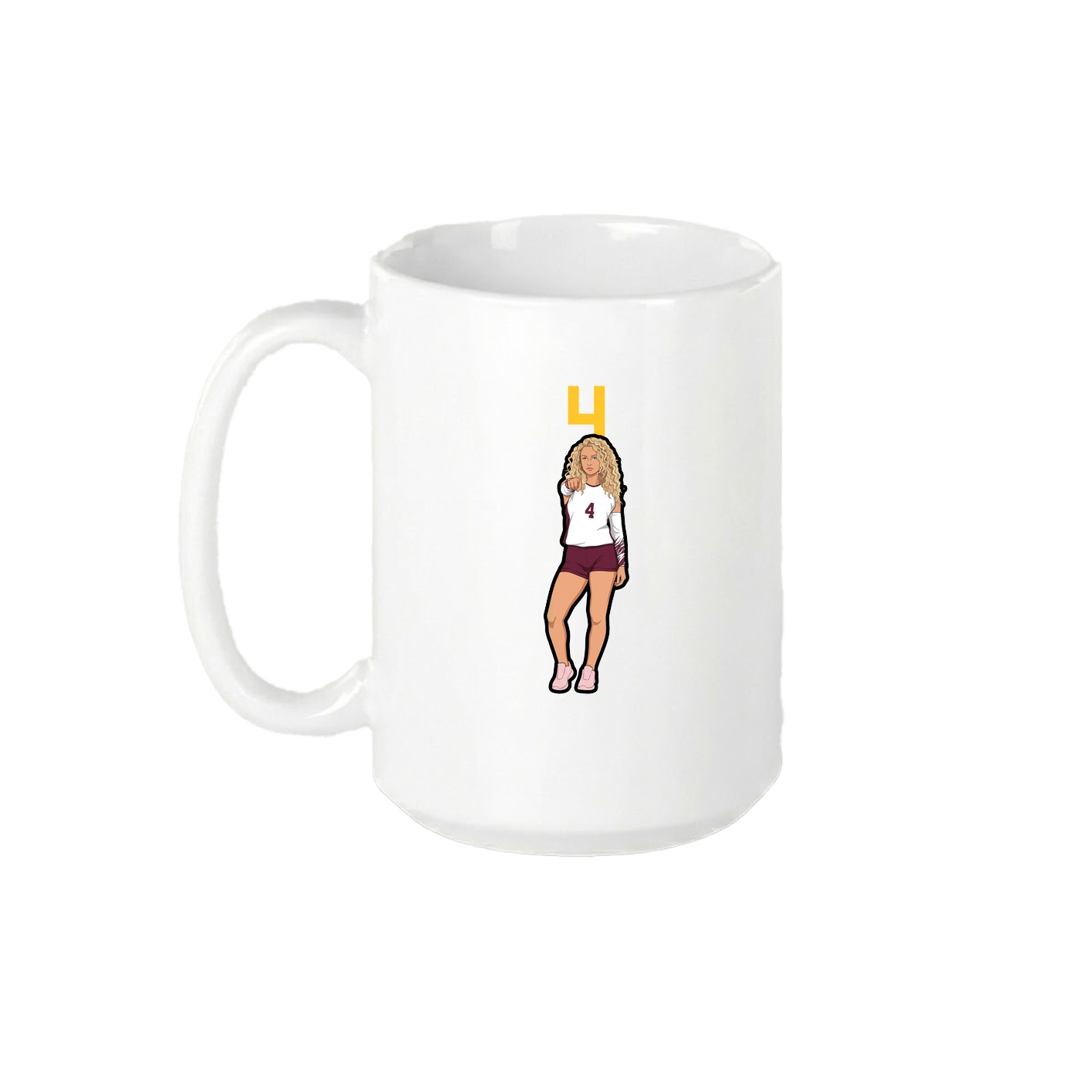 15oz Coffee Mug — Number Top in White