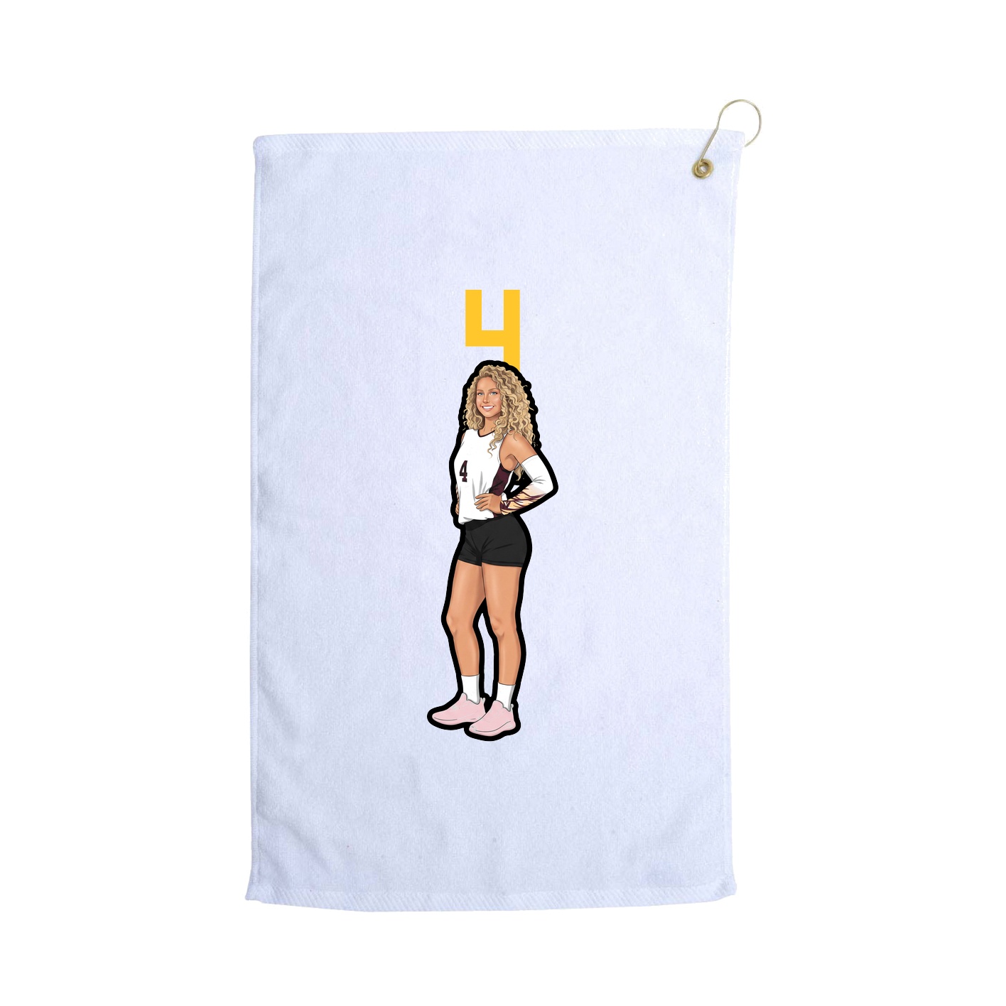 Golf Towel — Number Top in White