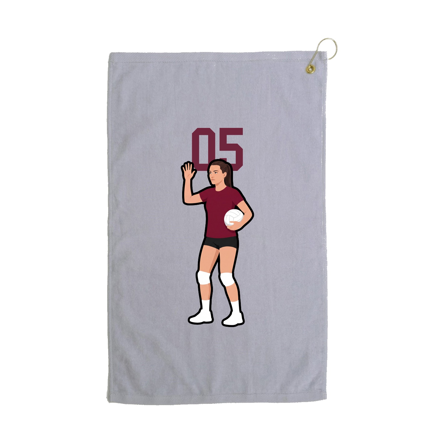 Golf Towel — Number Top in Grey