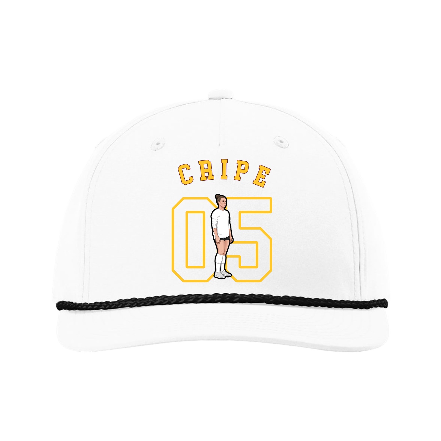 Five-Panel Classic Rope Cap — Shirsey Arch in White