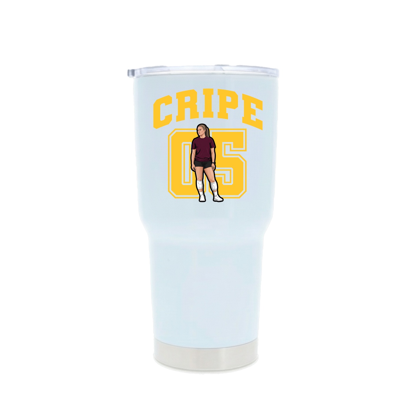 30oz Stainless Steel Tumbler — Number in White