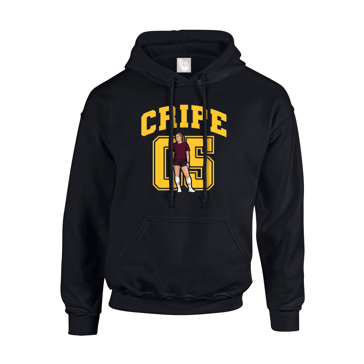 Youth Hoodie — Number in Black