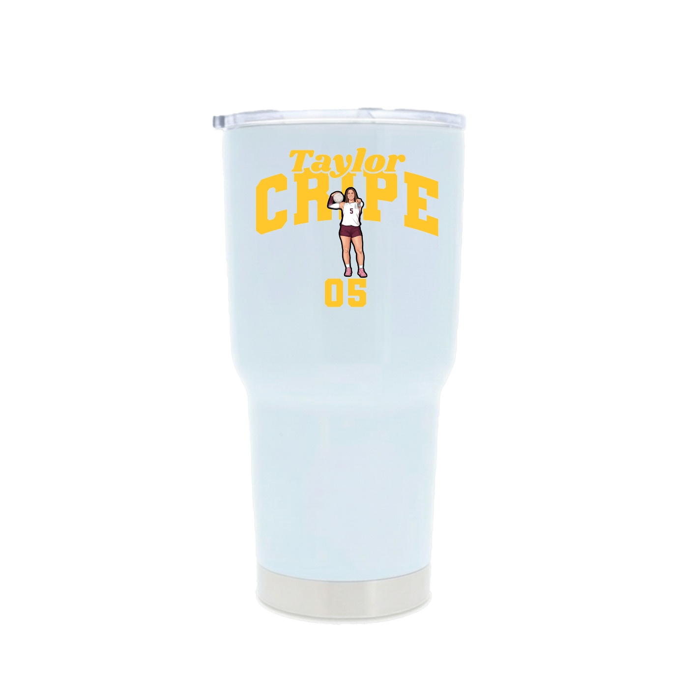 30oz Stainless Steel Tumbler — Signature Arch in White
