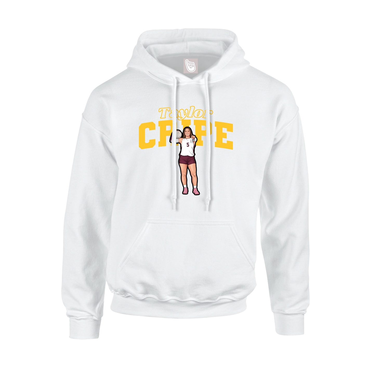 Hoodie — Name Arch in White
