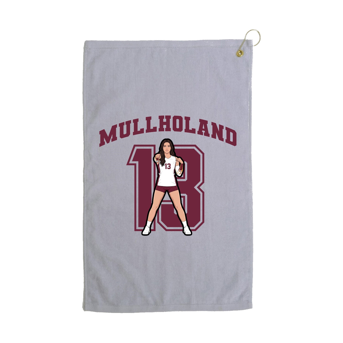 Golf Towel — Number in Grey