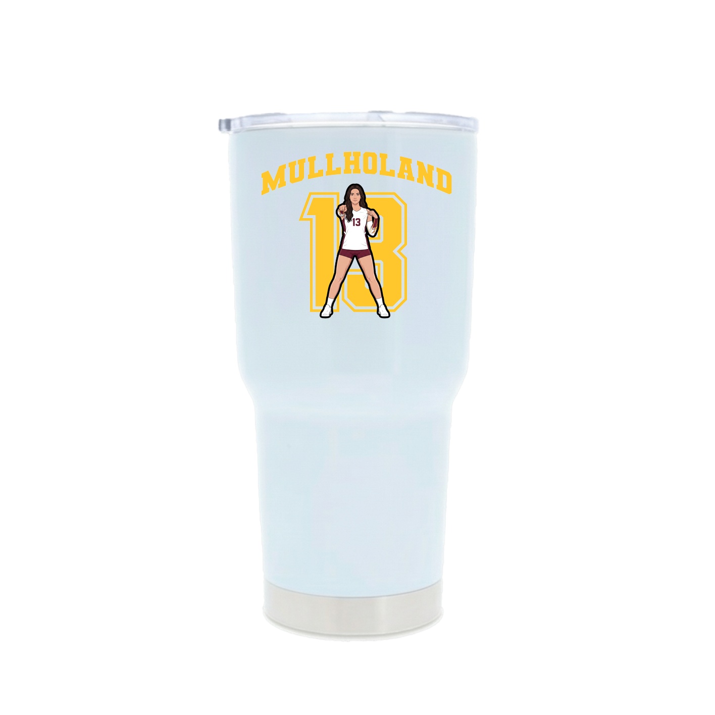 30oz Stainless Steel Tumbler — Number in White