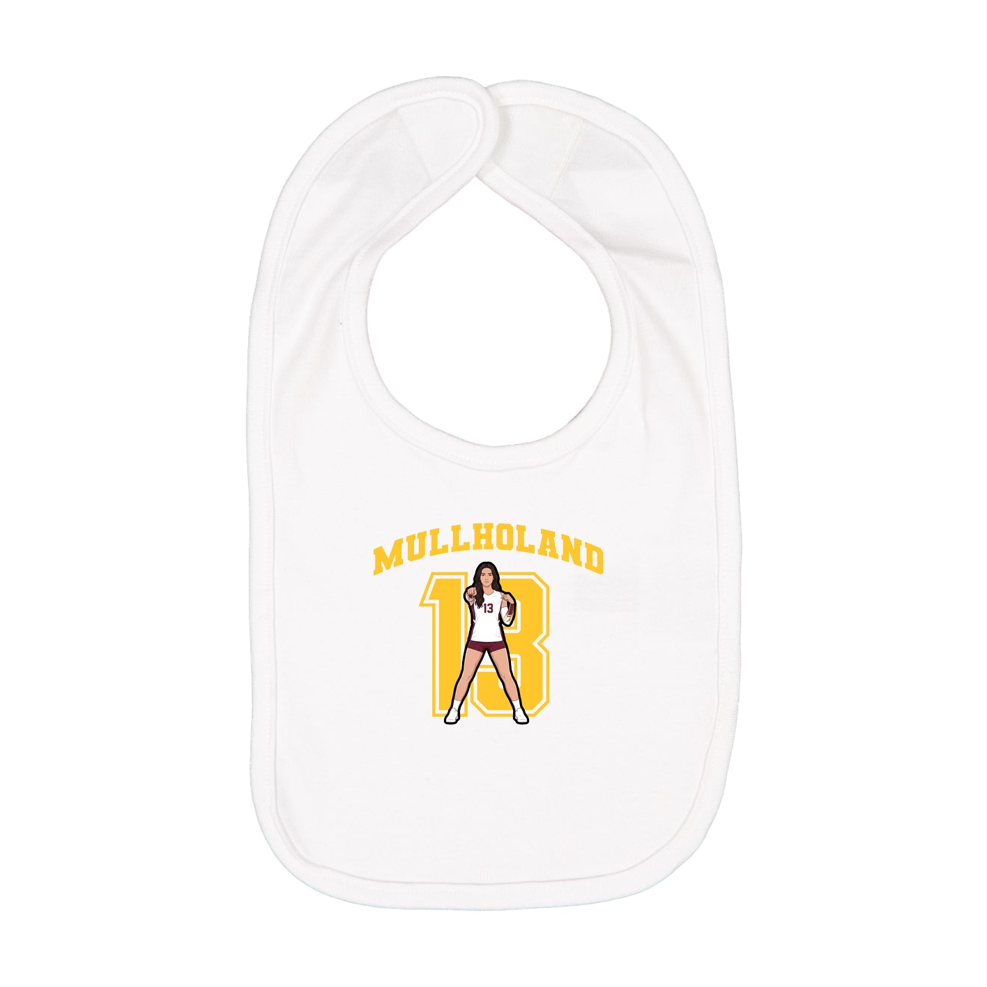 Infant Bib — Number in White