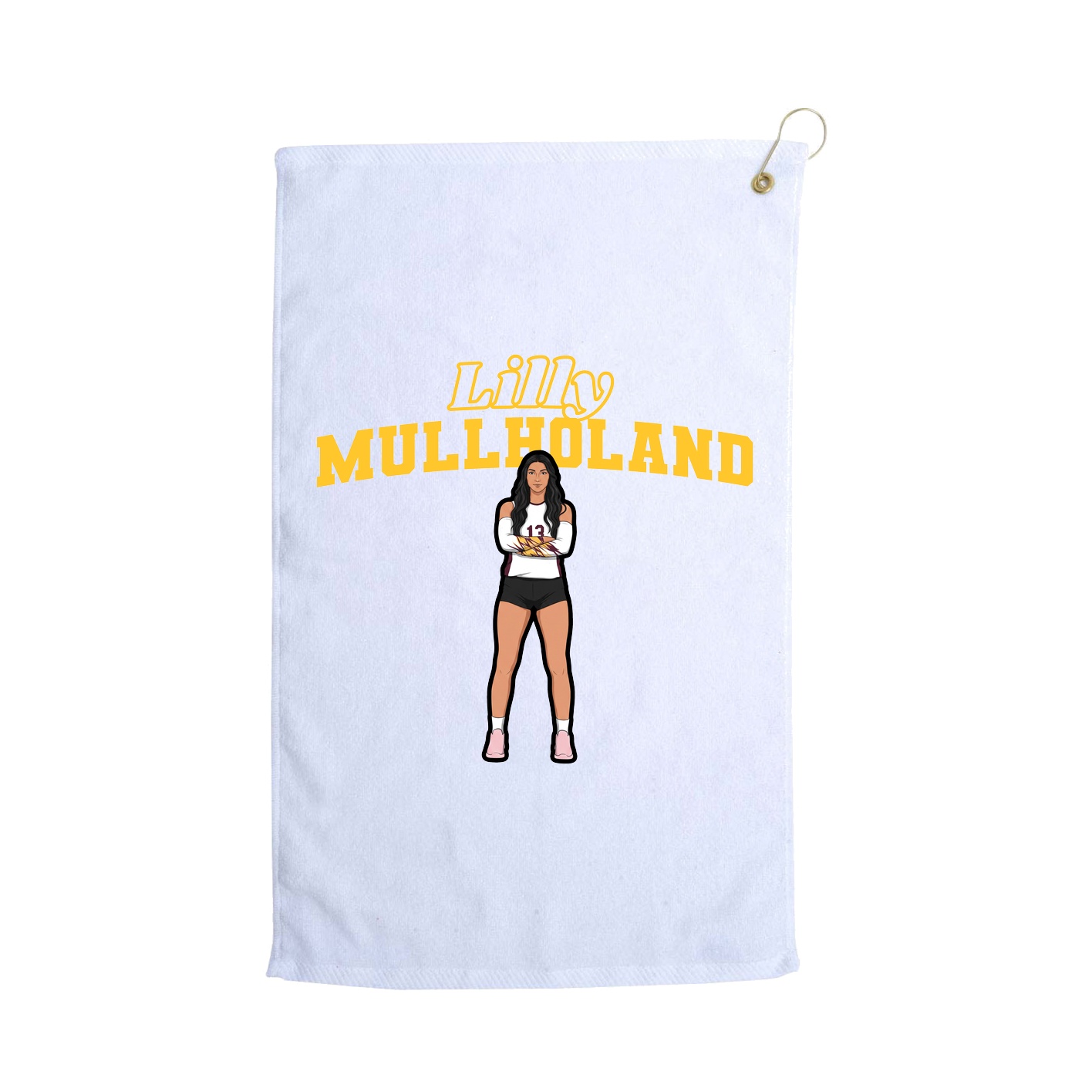 Golf Towel — Name Arch in White