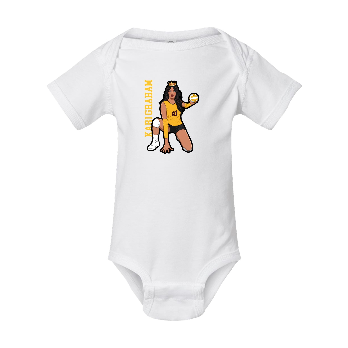 Baby Onesie — Name Vertical in White