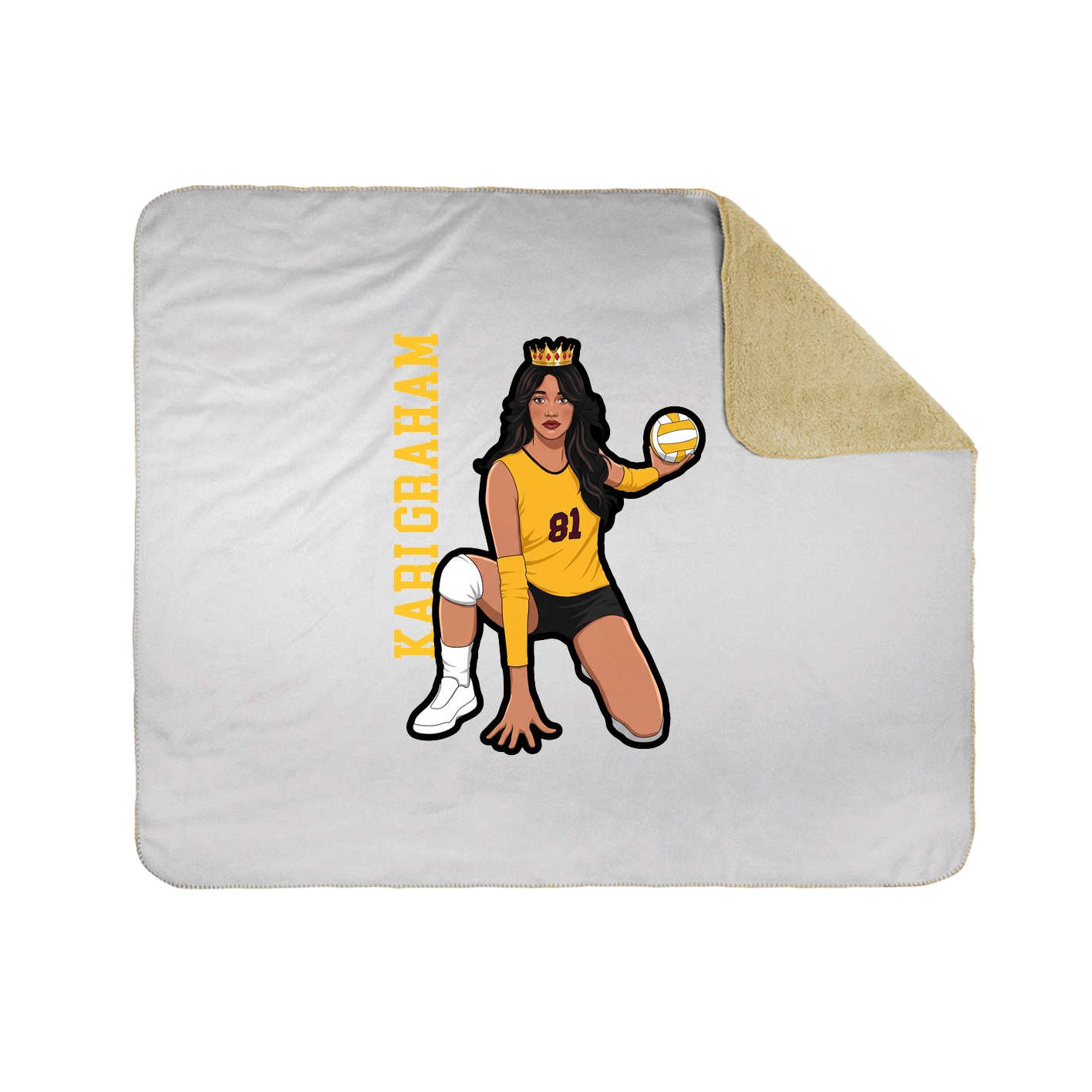 Throw Blanket — Name Vertical in White