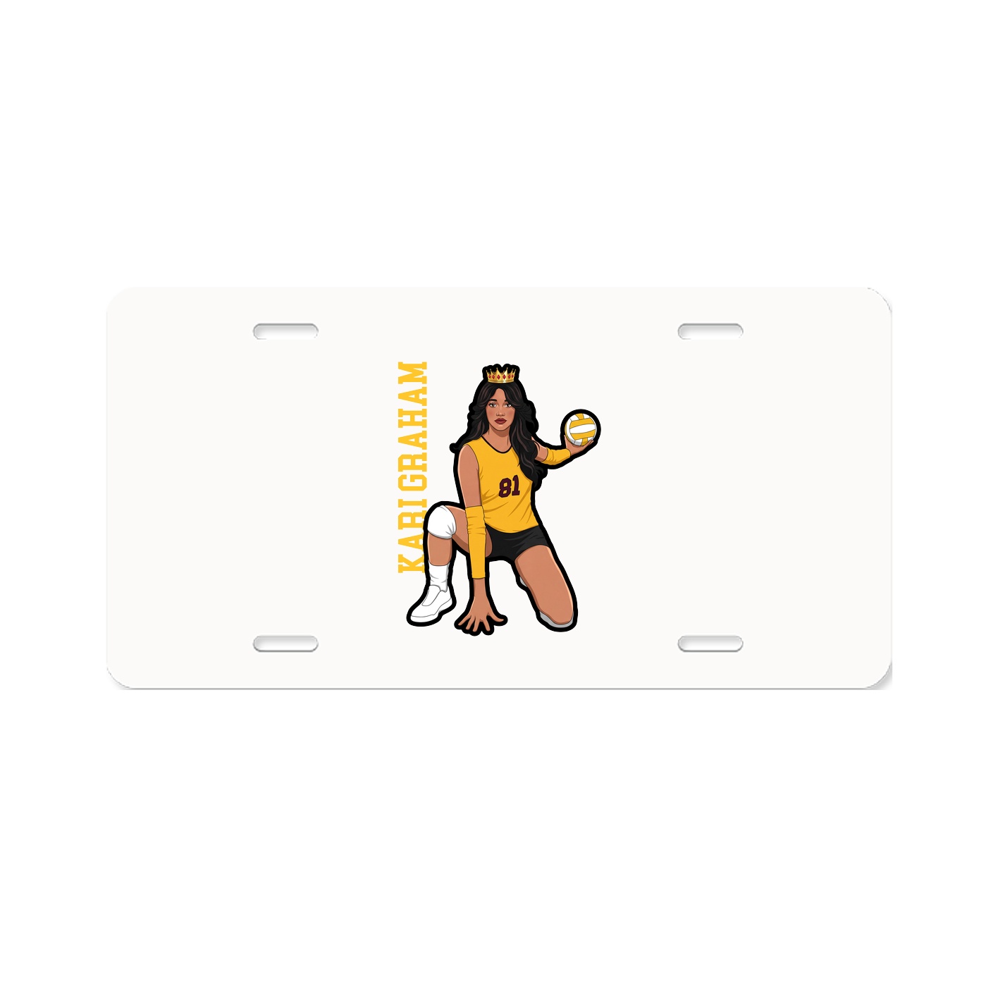 License Plate — Name Vertical in Classic
