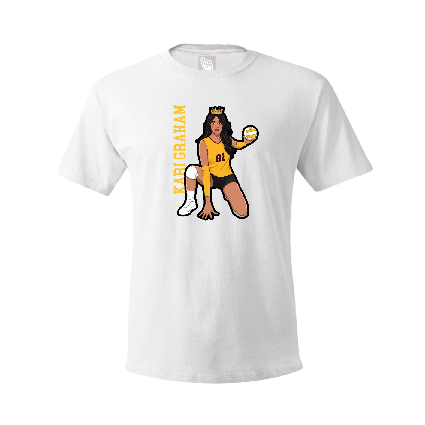 Tee — Name Vertical in White