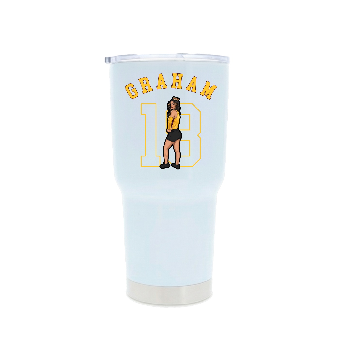 30oz Stainless Steel Tumbler — Shirsey Arch in White