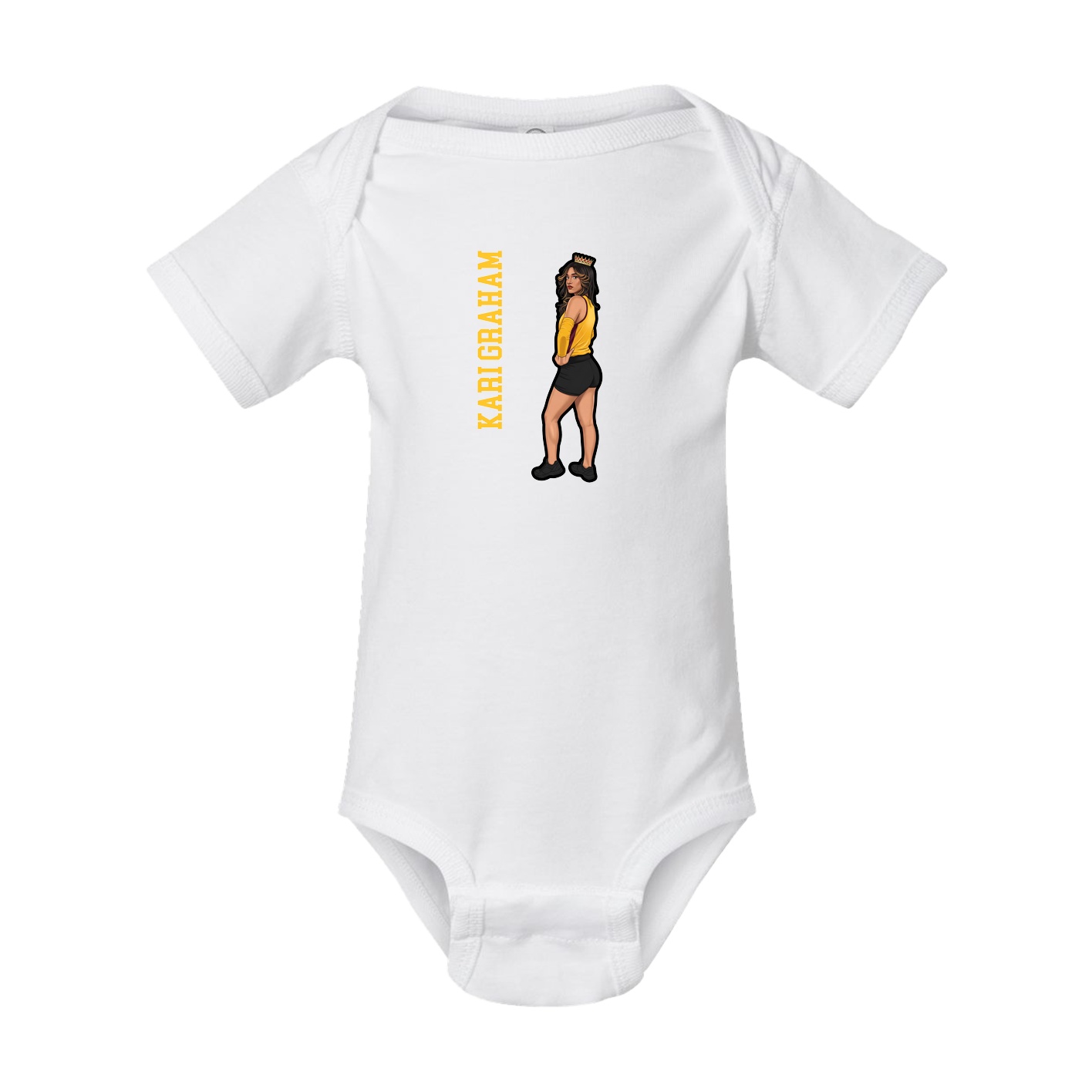 Baby Onesie — Name Vertical in White
