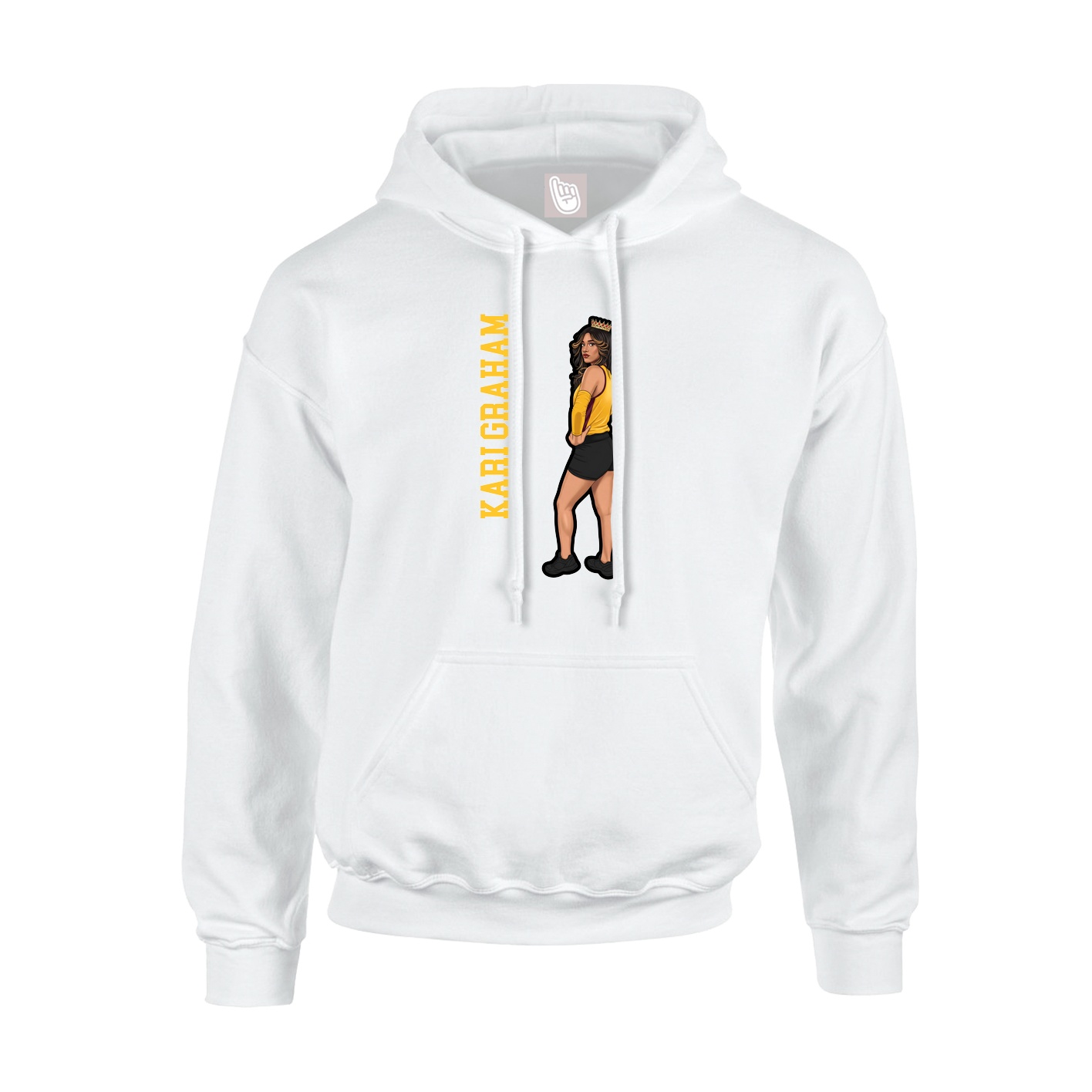 Hoodie — Name Vertical in White