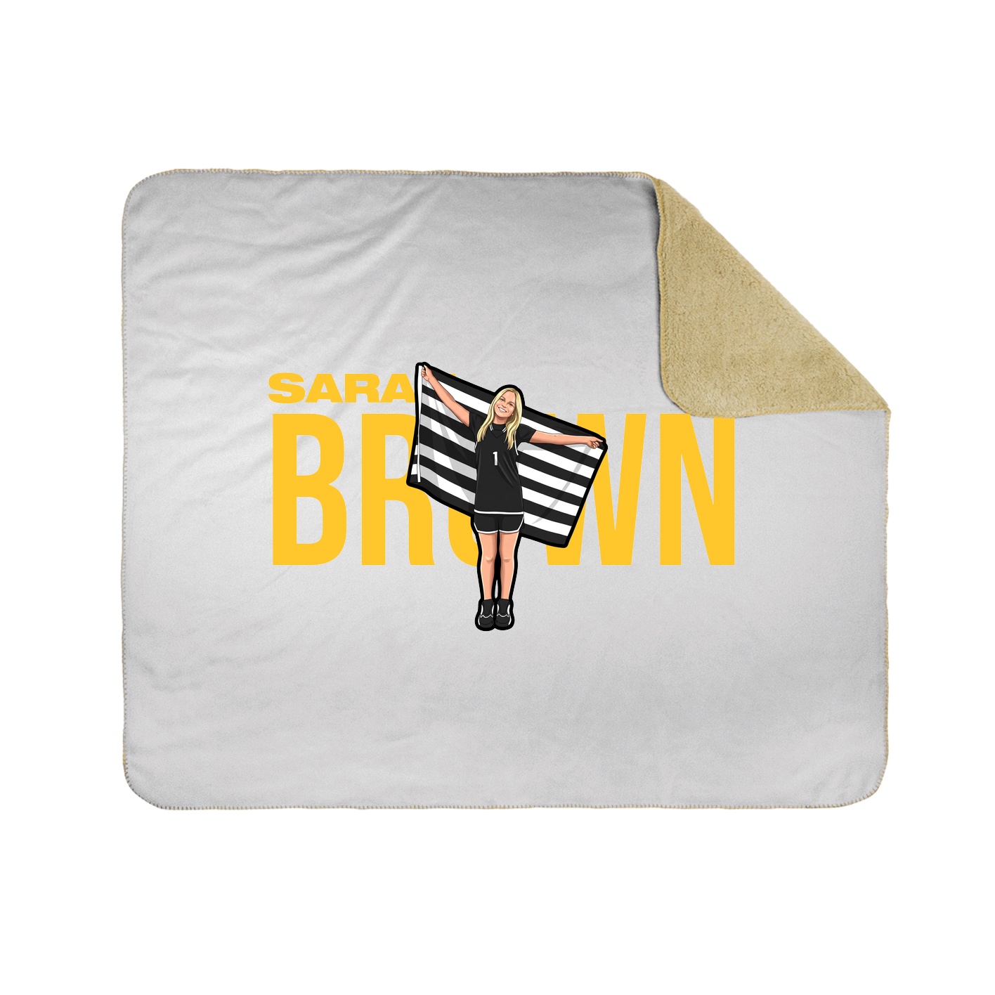Throw Blanket — Player Name in White