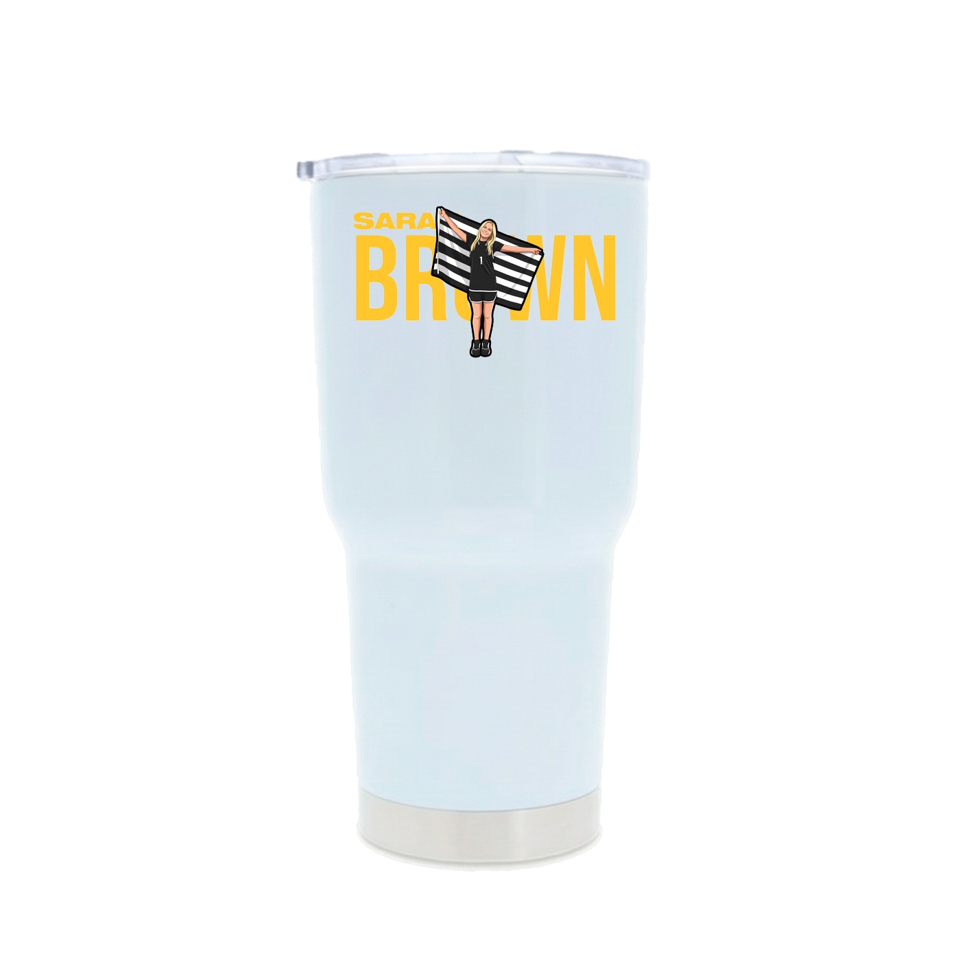 30oz Stainless Steel Tumbler — Player Name in White