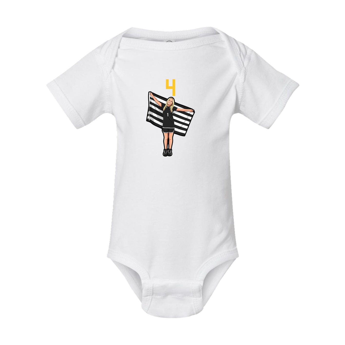 Baby Onesie — Number Top in White