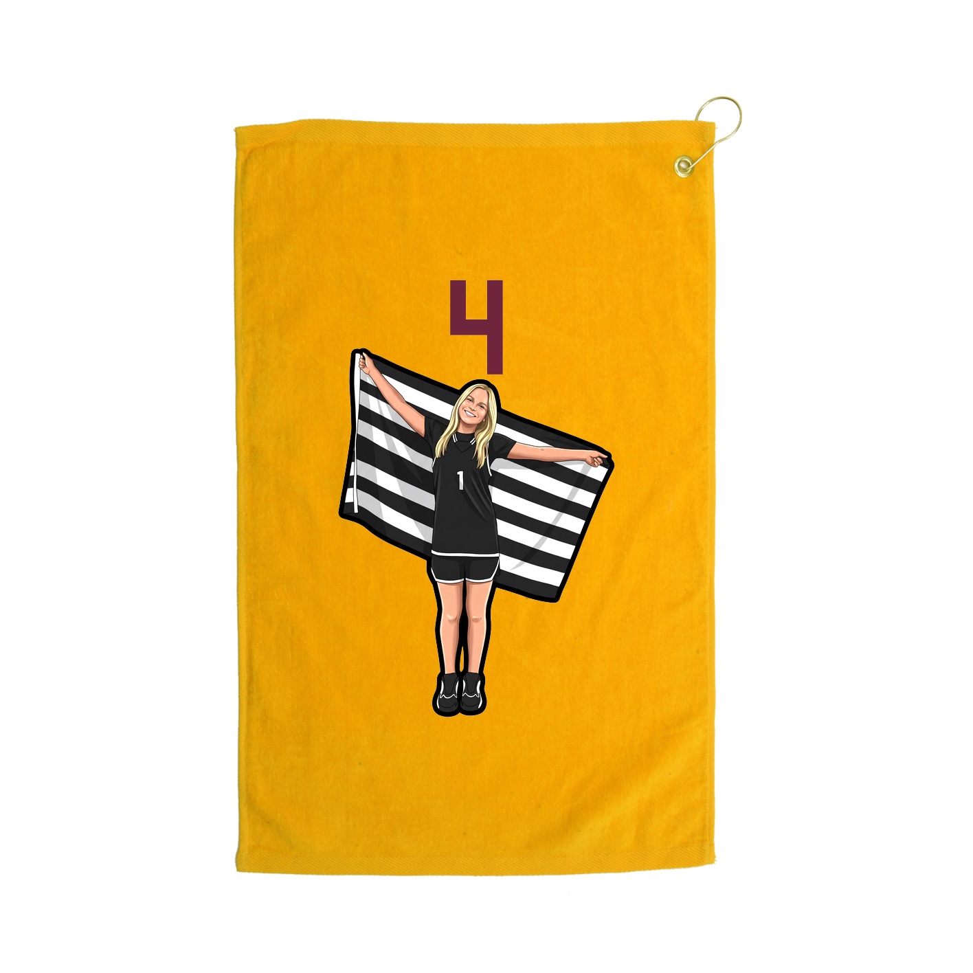 Golf Towel — Number Top in Gold