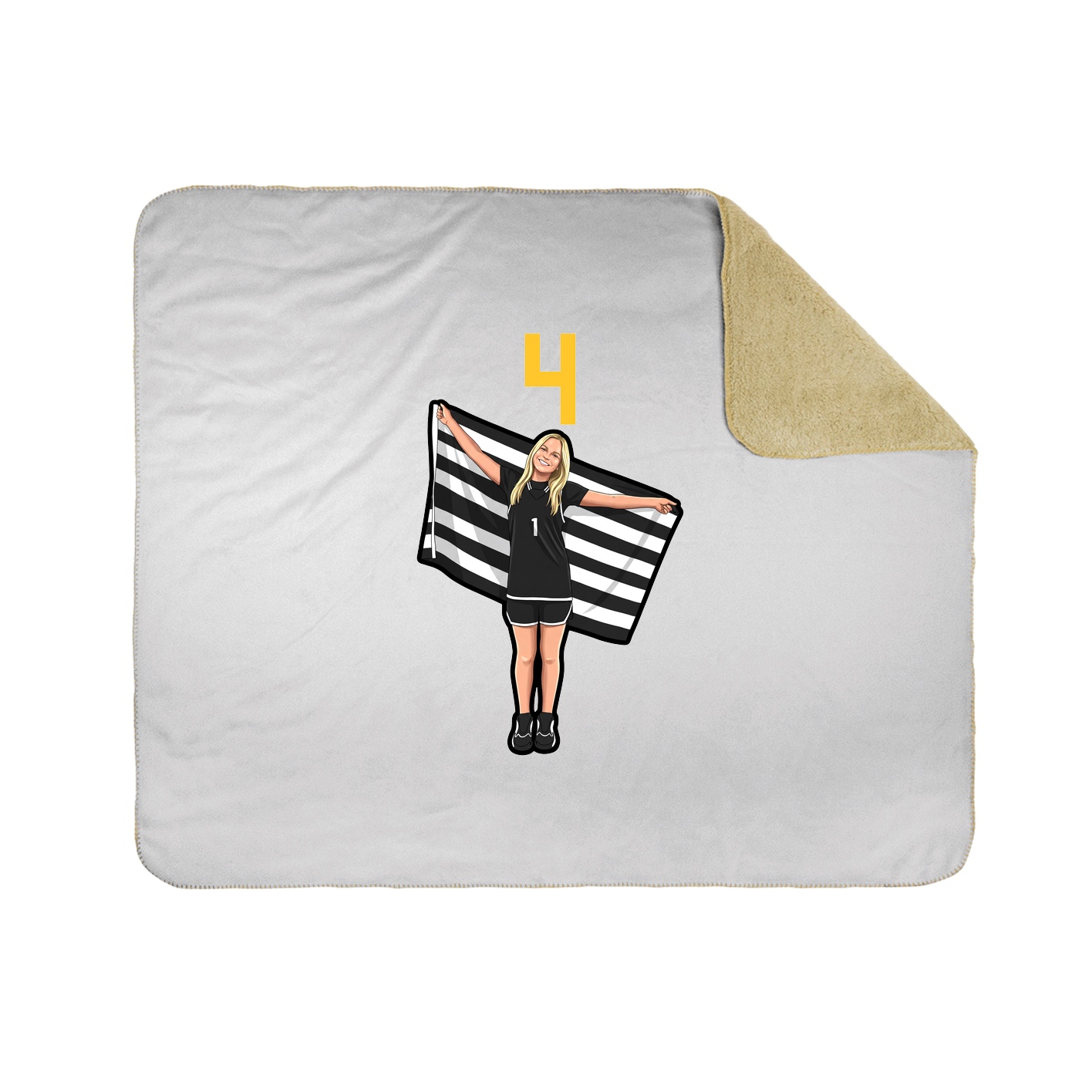 Throw Blanket — Number Top in White