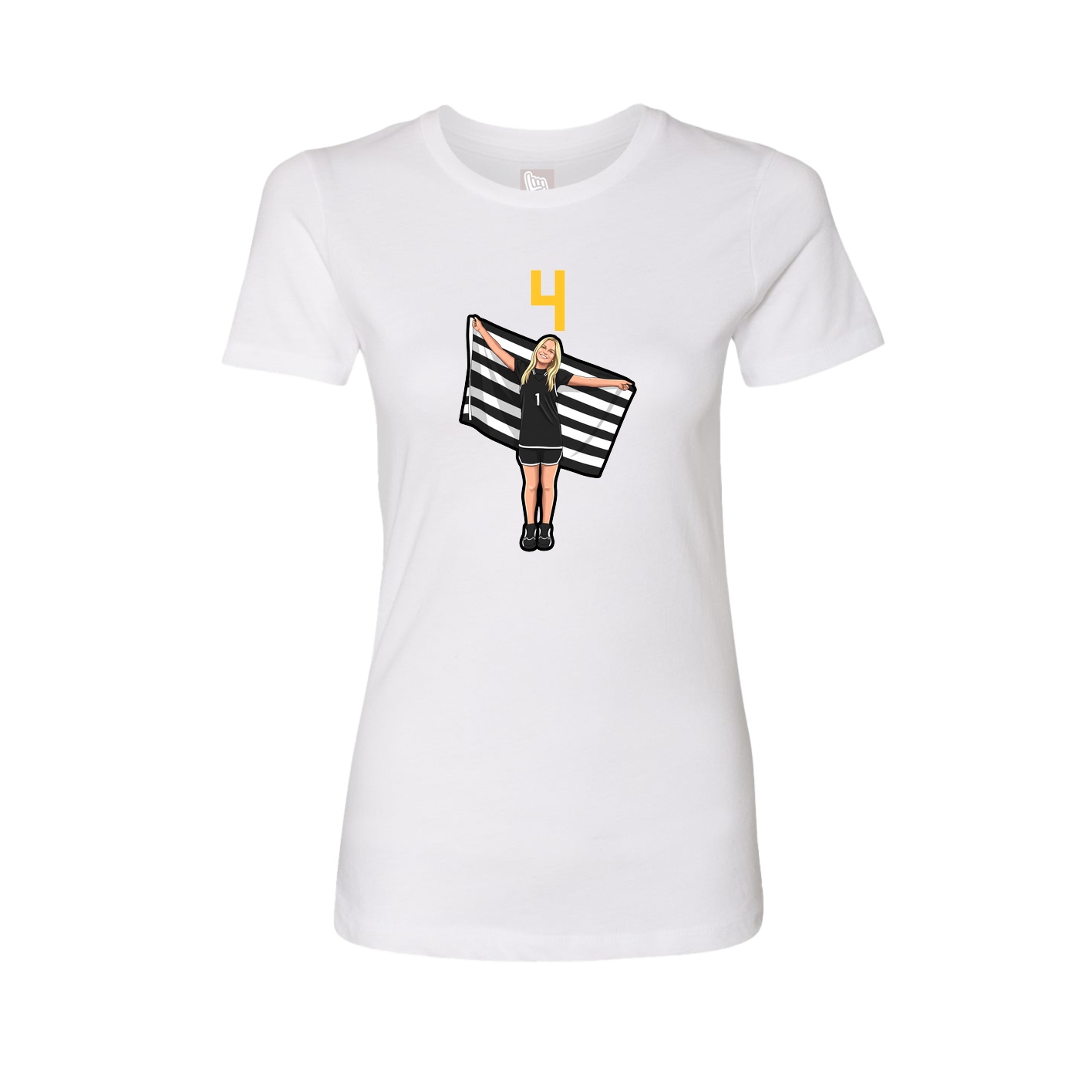 Fitted Women's Tee — Number Top in White