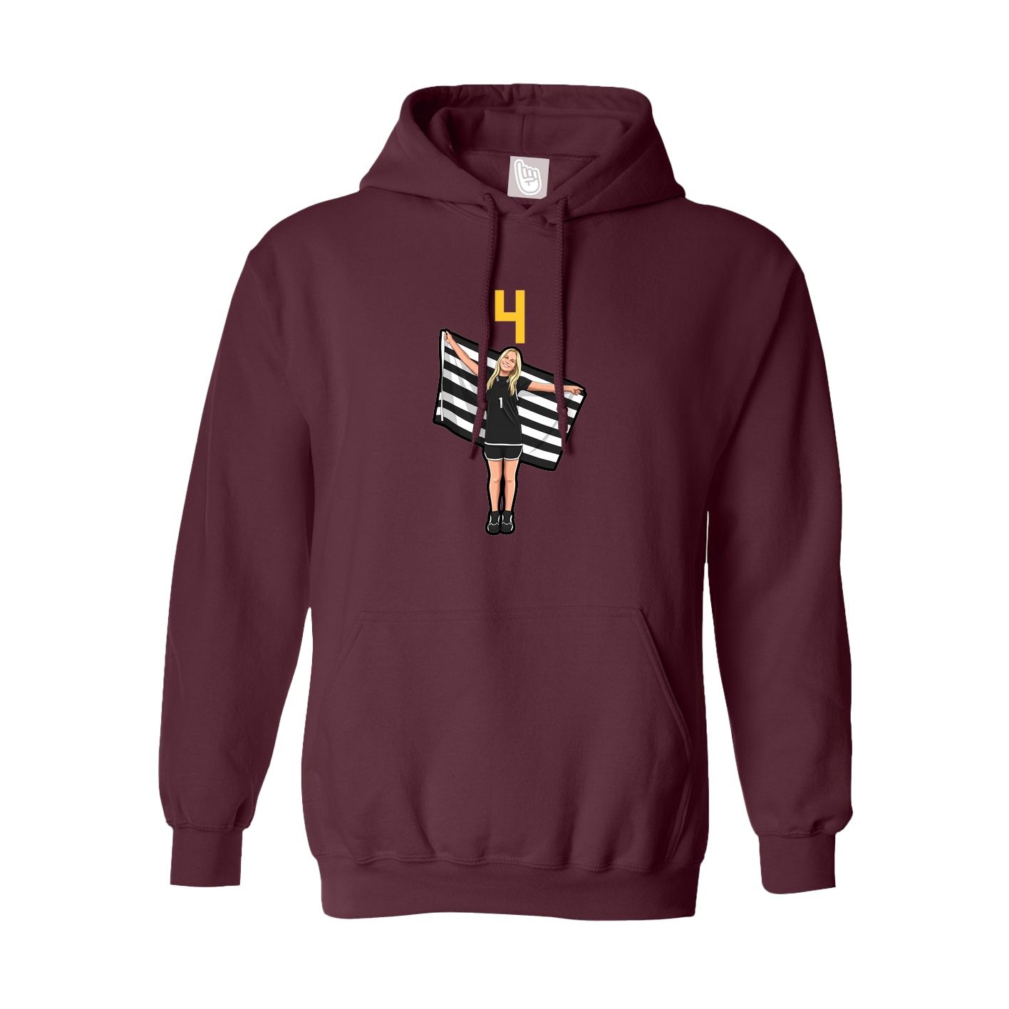 Hoodie — Number Top in Maroon
