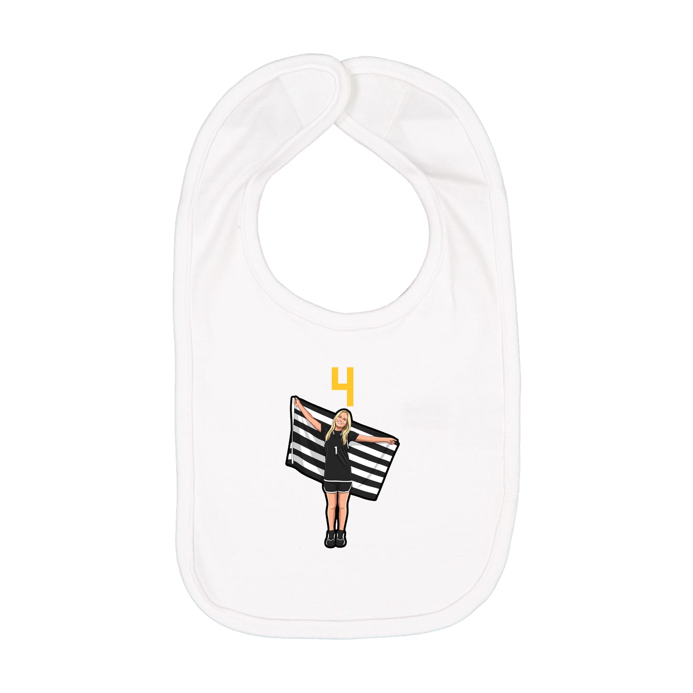 Infant Bib — Number Top in White