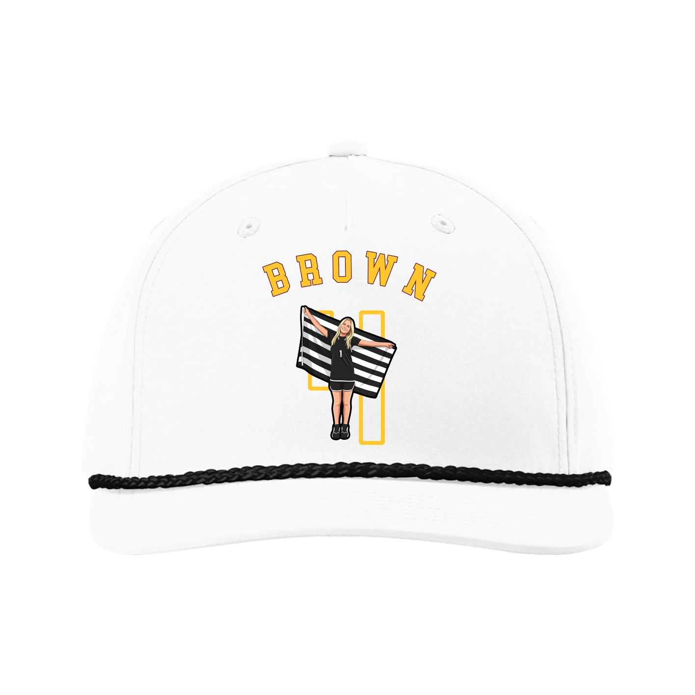 Five-Panel Classic Rope Cap — Shirsey Arch in White