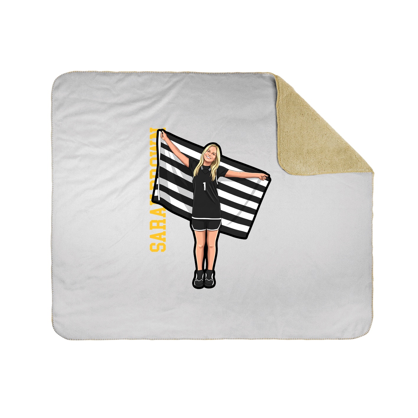 Throw Blanket — Name Vertical in White