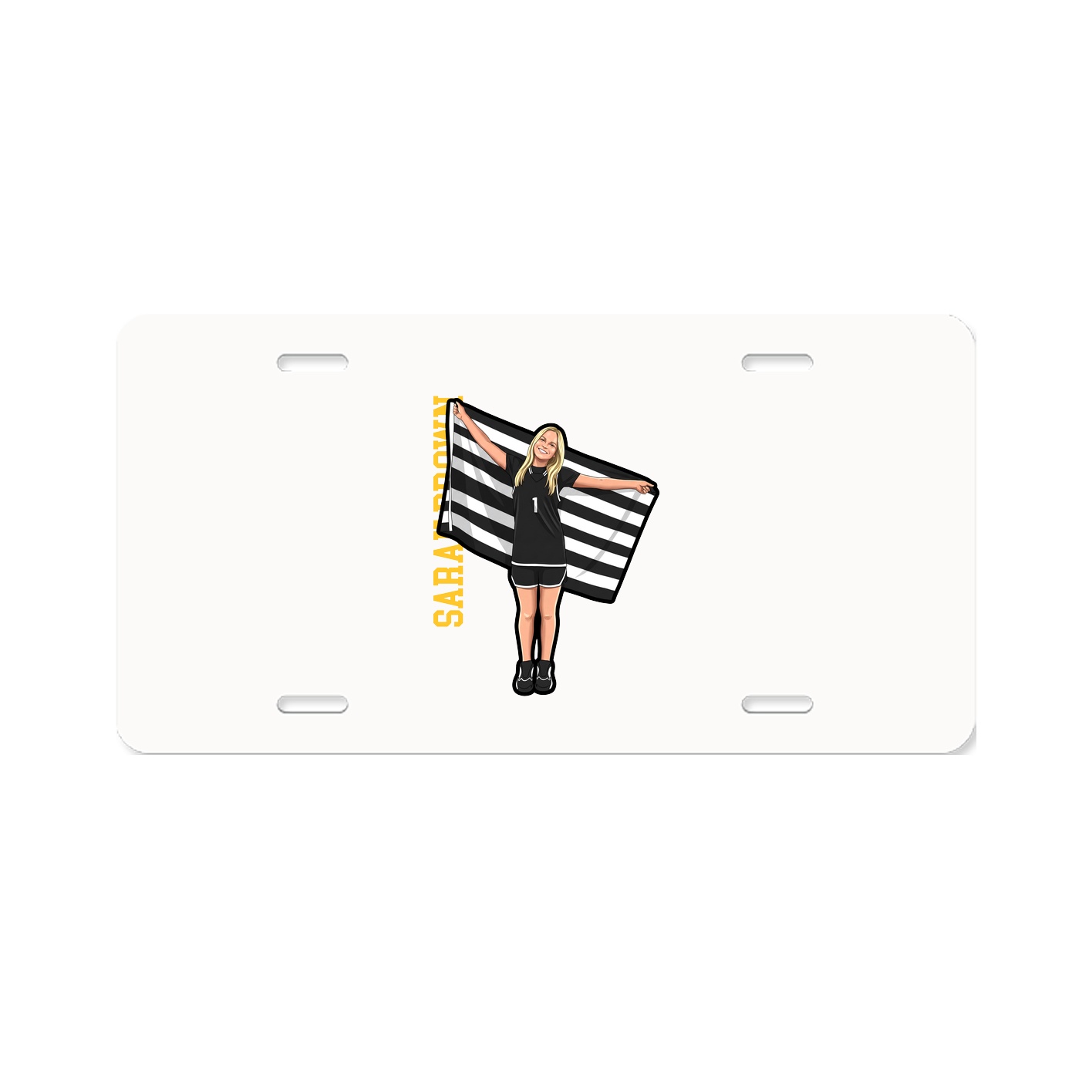 License Plate — Name Vertical in Classic