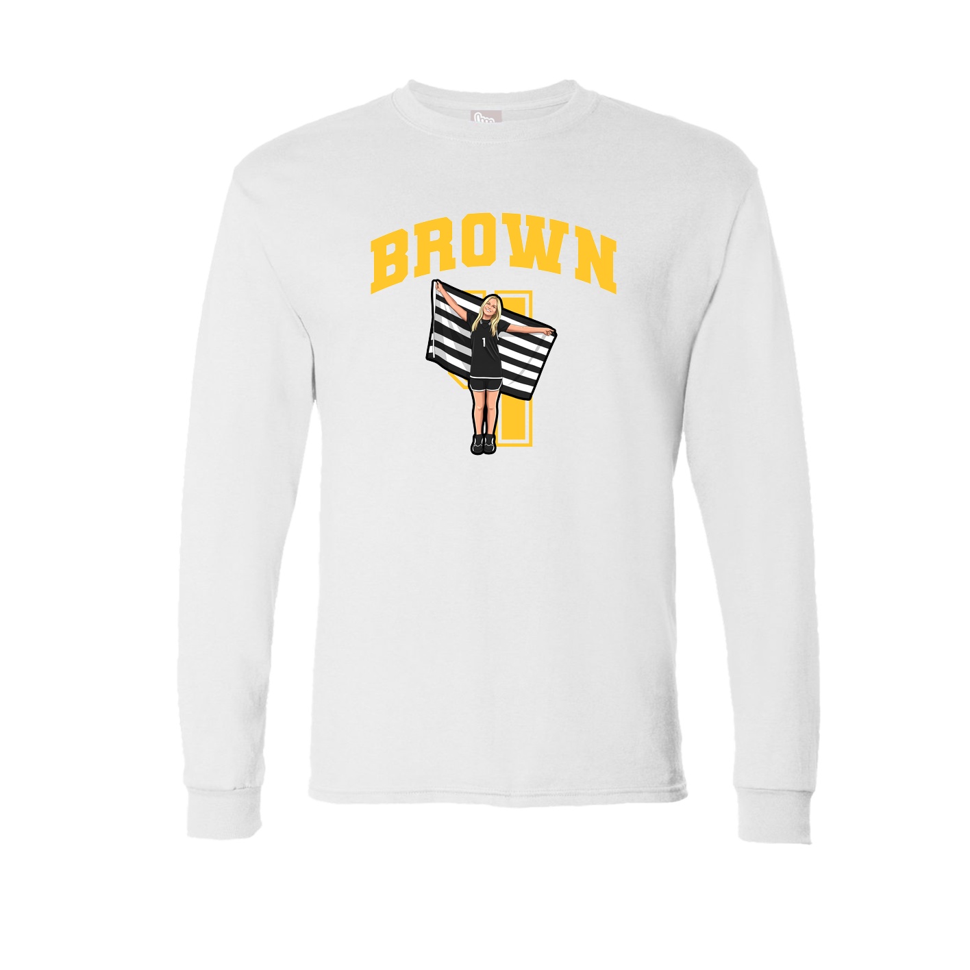 Long Sleeve Tee — Number in White