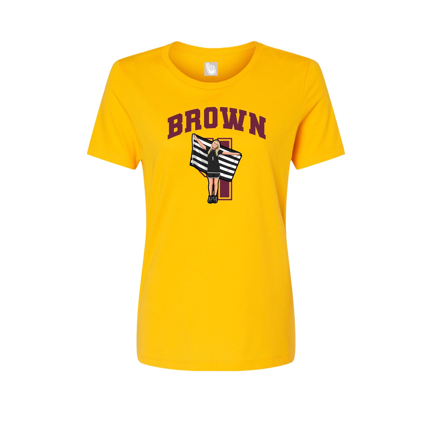 Fitted Women's Tee — Number in Gold