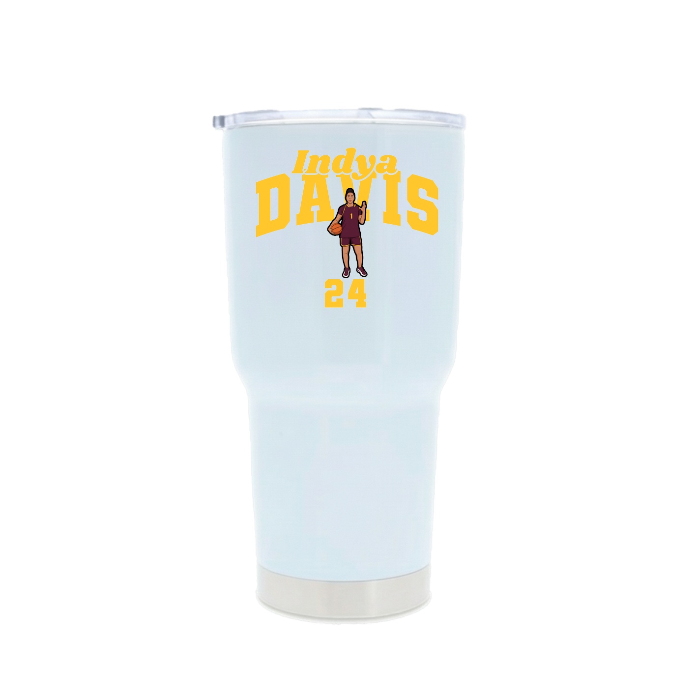 30oz Stainless Steel Tumbler — Signature Arch in White