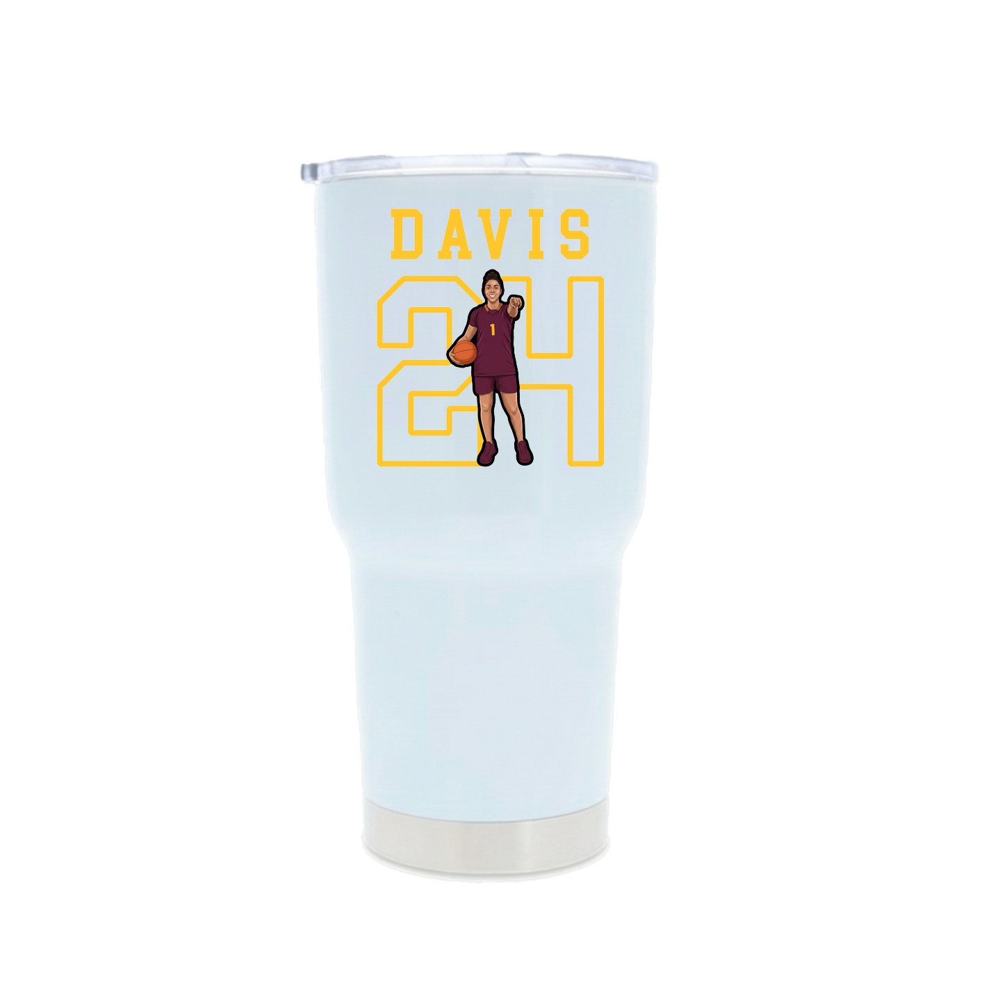 30oz Stainless Steel Tumbler — Shirsey in White