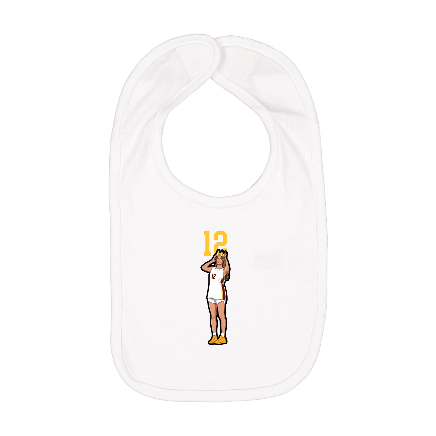Infant Bib — Number Top in White