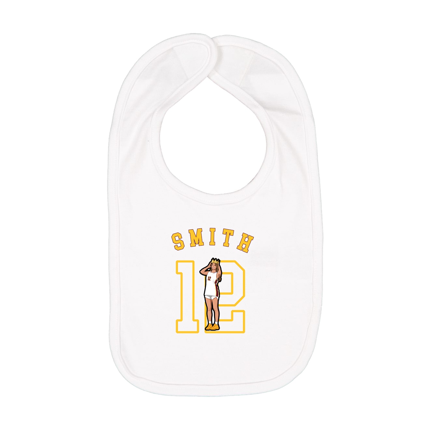 Infant Bib — Shirsey Arch in White