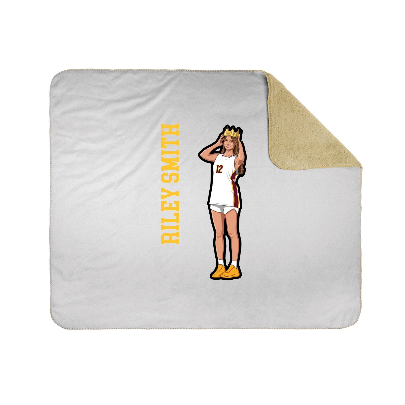 Throw Blanket — Name Vertical in White