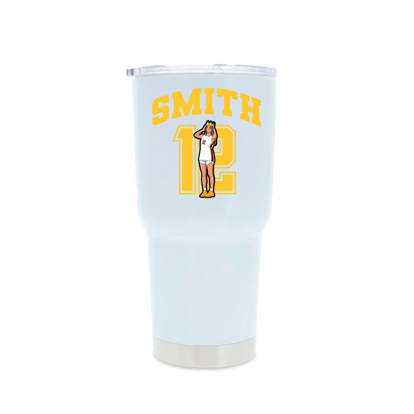 30oz Stainless Steel Tumbler — Number in White