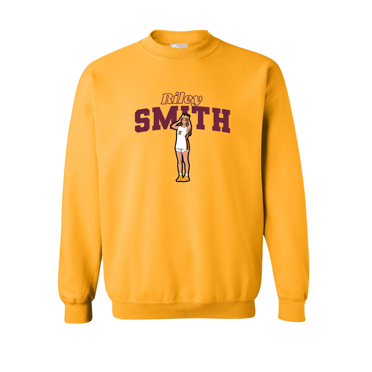 Fleece Crew — Name Arch in Gold