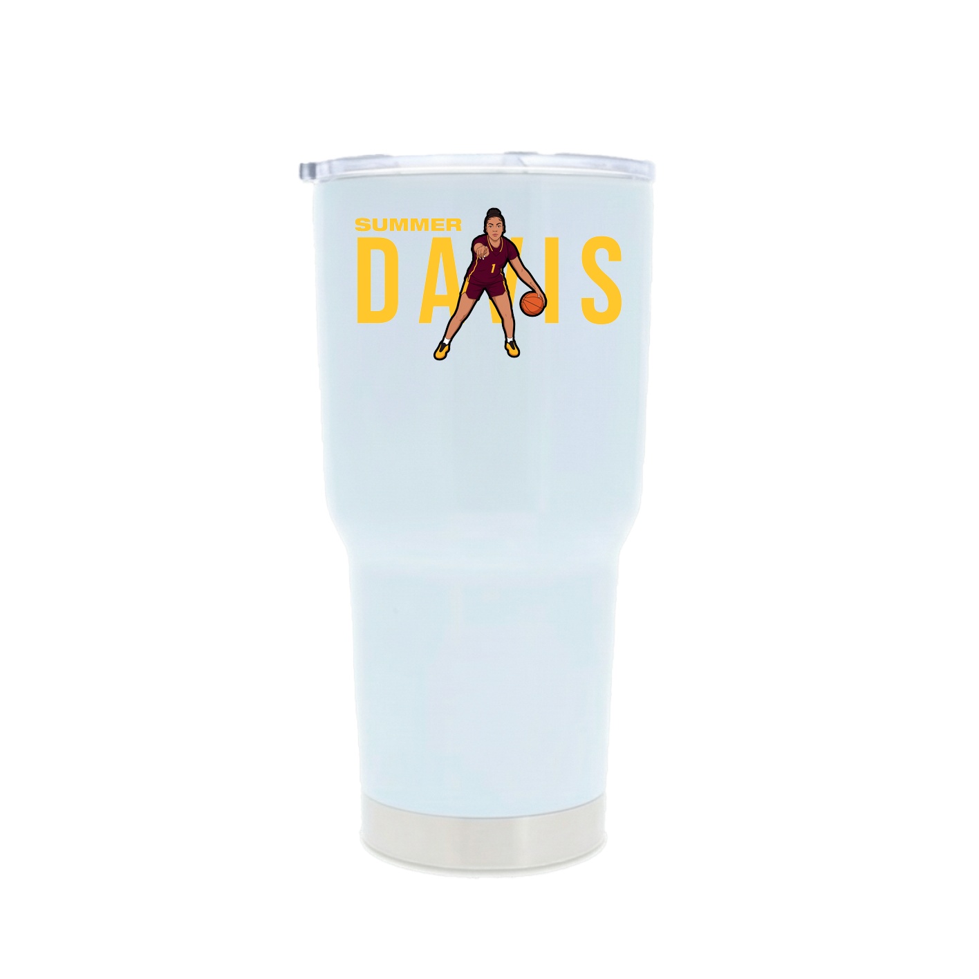 30oz Stainless Steel Tumbler — Player Name in White