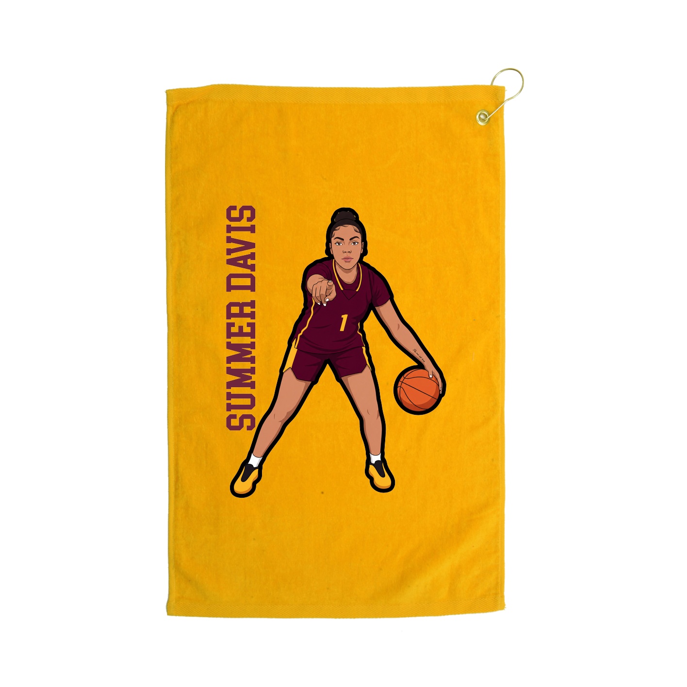Golf Towel — Name Vertical in Gold