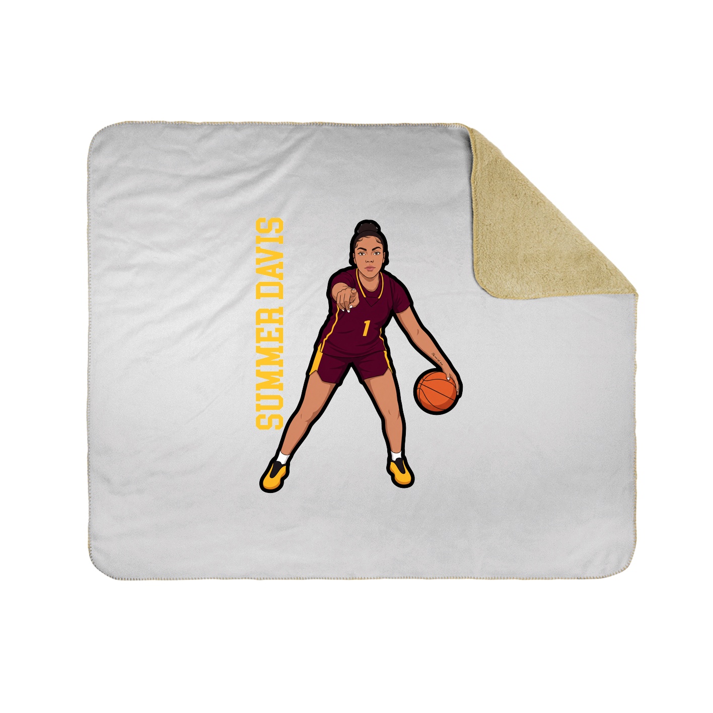 Throw Blanket — Name Vertical in White