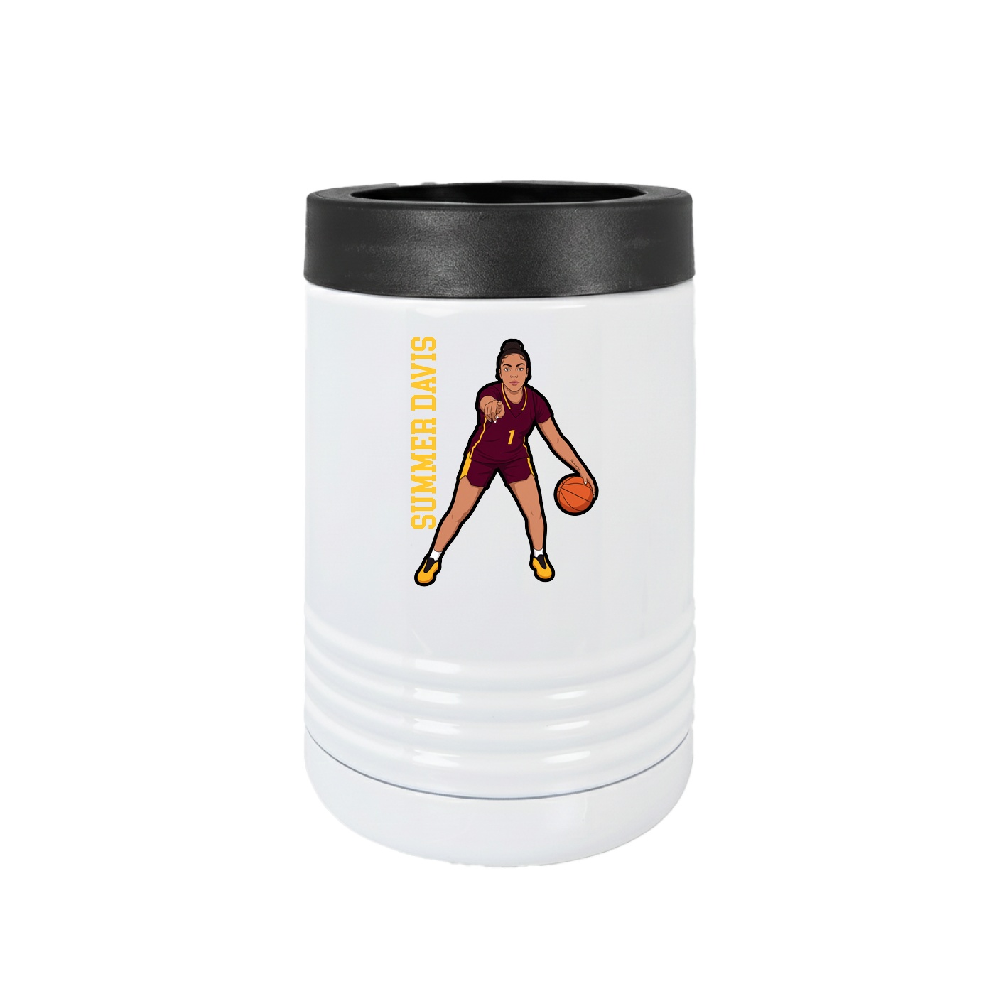 Beverage Holder — Name Vertical in White