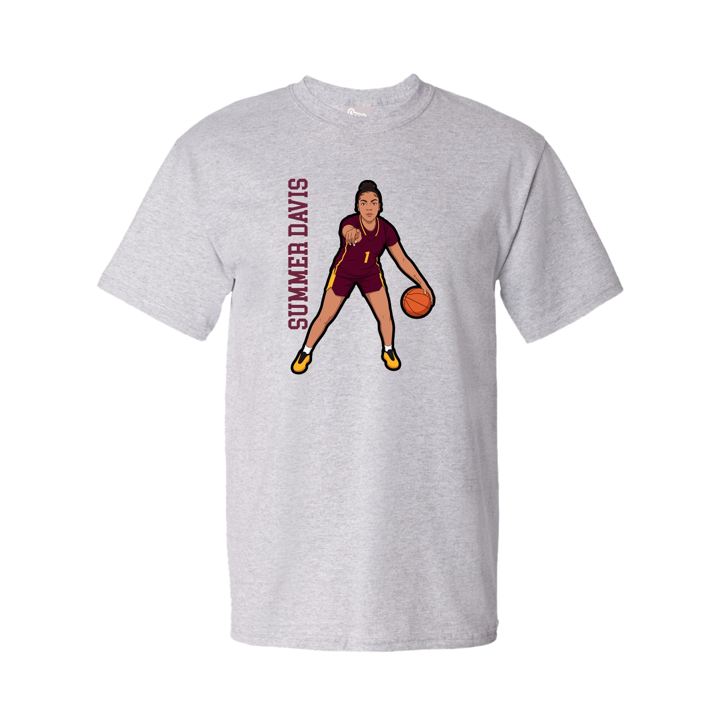 Youth Tee — Name Vertical in Grey