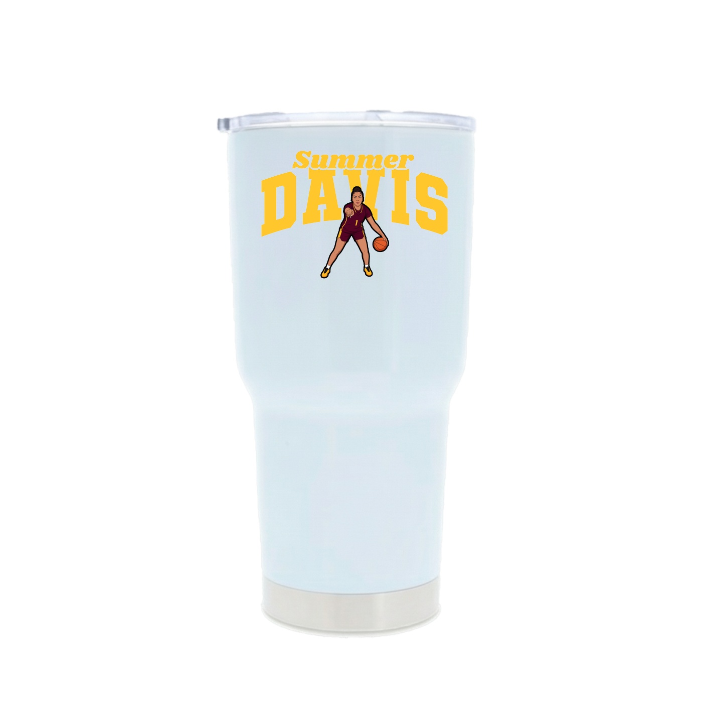 30oz Stainless Steel Tumbler — Signature Arch in White