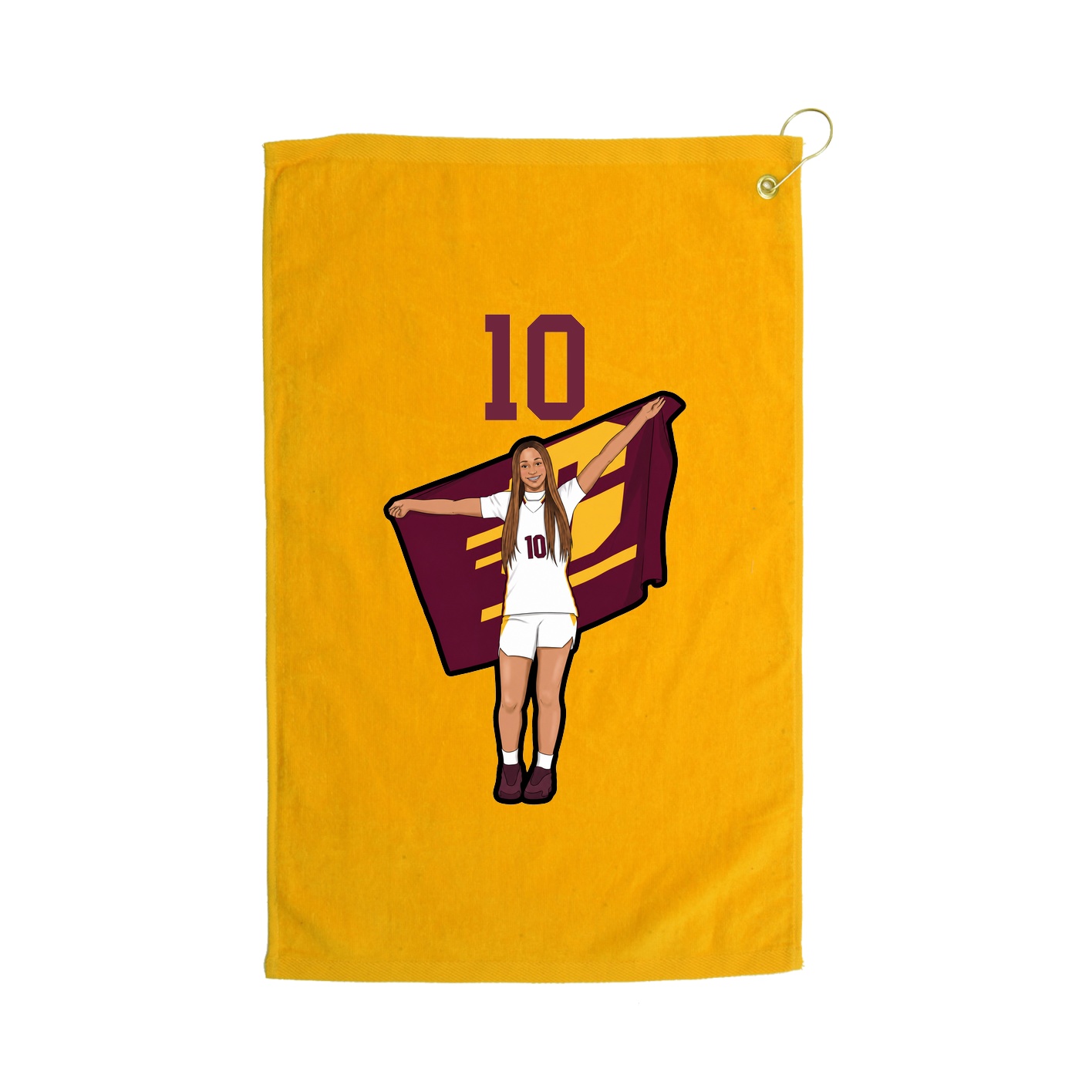Golf Towel — Number Top in Gold