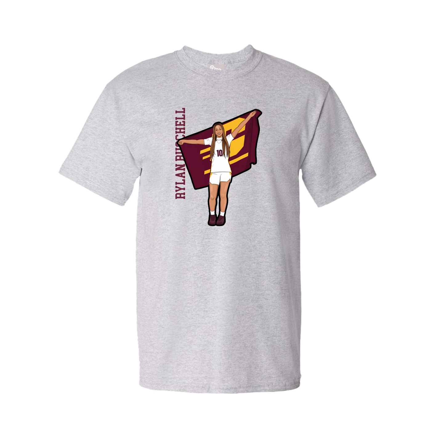 Youth Tee — Name Vertical in Grey