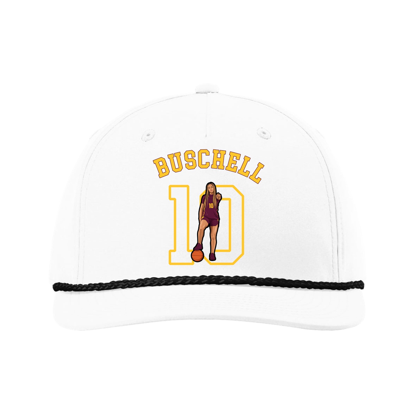 Five-Panel Classic Rope Cap — Shirsey Arch in White