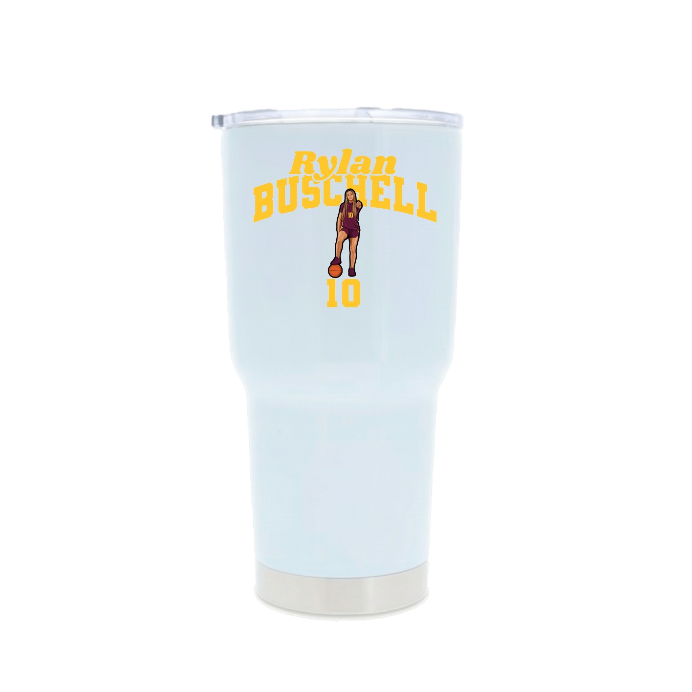 30oz Stainless Steel Tumbler — Signature Arch in White