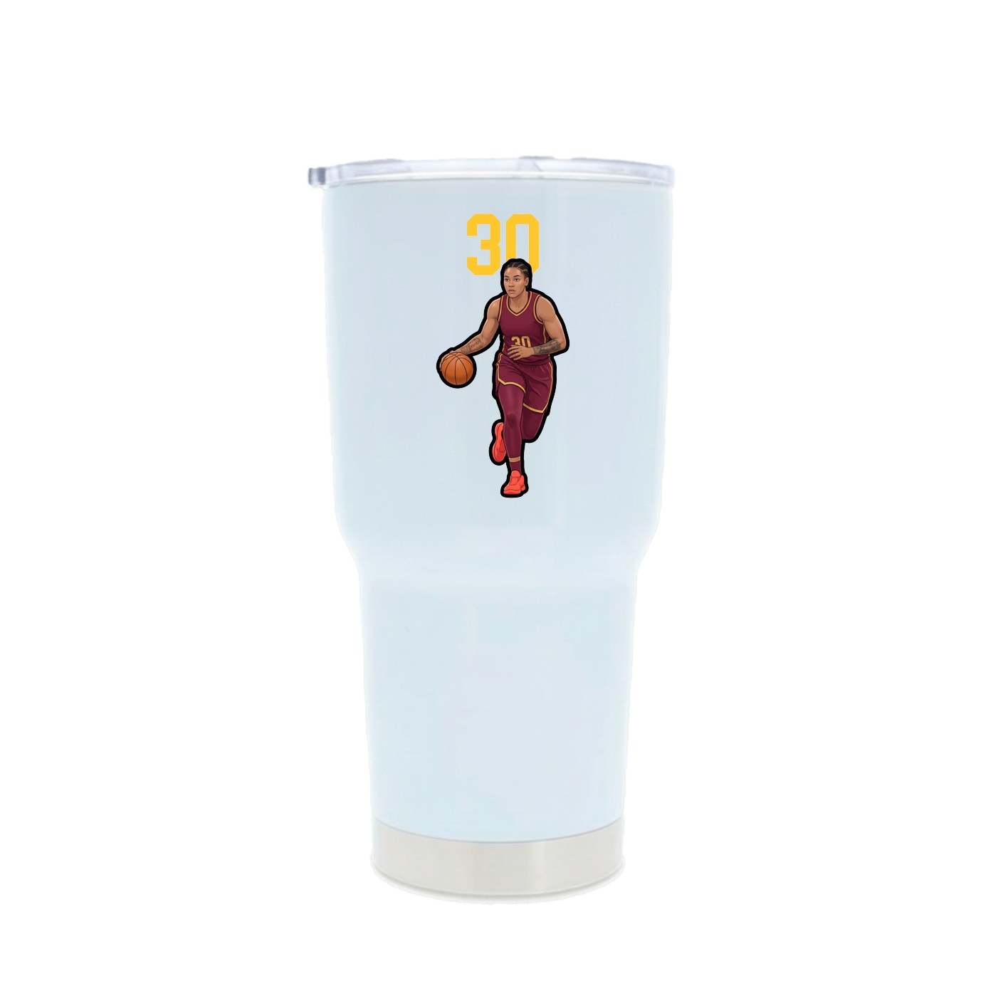 30oz Stainless Steel Tumbler — Number Top in White